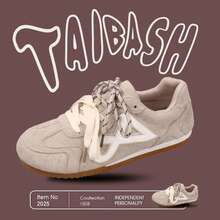 1 Pair Girl's Flat Casual Sneakers, Suitable For Daily Wear And School Outfits - Beige - View 10