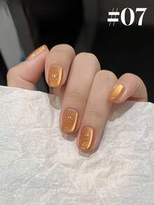 Miss Leia 15ml Sunset Gold Glass Bead Cat Eye Gel Nail Polish, Color Gel Clear Coat, Beginner Nail Art, UV LED Curing, Soakable Semi-Permanent, Suitable For Beauty Salon Nail Salon Sets, DIY, Holiday Party Gifts For Women, Nail Art Supplies - Multicolor - View 13
