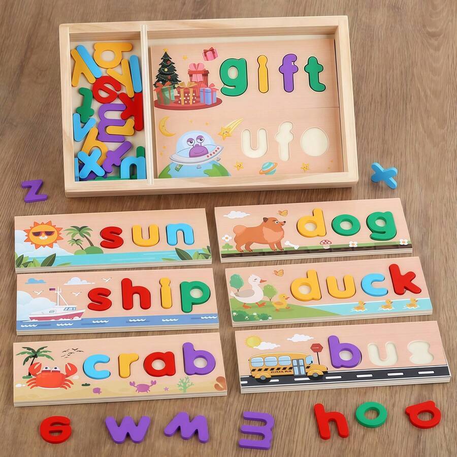 3-5 Years Old Children's Customizable Spelling Learning Toy, Letter Spelling Game, Literacy Game