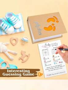 Baby Shower Prediction Cards, Baby Shower Prediction Cards Blessing Games And Guessing Activities, Photo Album Storage Box, Ideal For Newborn Souvenirs Or Gifts - Multicolor - View 2