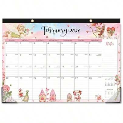 2026 Desk Calendar - 2026 Calendar, Jan. 2026 - Dec. 2026, 17"X 12", Tear Off Design, Daily Blocks, Notes, 2 Hanging Holes, 2 Corner Protectors, Julian Dates & Holidays, Animal & Seasonal Watercolor