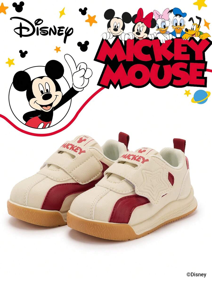 Disney 1 Pair Children's Collaborative Sports Shoes, Suitable For Daily Wear, Festivals, Sports, Outdoor, Comfortable, Non-Slip, Durable, Breathable (Boys' Sports Shoes, Boys' Skate Shoes, Children's Sports Shoes, Girls' Sports Shoes, Girls' Skate Shoes) - Red - View 1