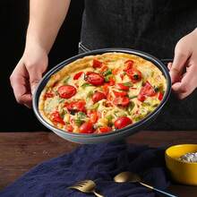 1-2个碳钢披萨烤盘，带不粘涂层，适用于家庭烘焙披萨、蛋糕、面包、烤肉和甜点，轻松满足各种烘焙需求。 - 彩色 - 查看 6