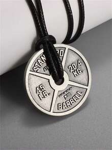 1件新款运动风举重杠铃哑铃吊坠项链 男士简约霸气健身饰品礼品 - 時尚 - 查看 7