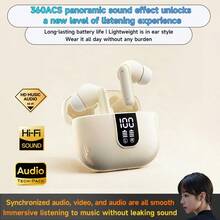 NEW SENYANG Nuevo Senyang-2026 Nuevo Auriculares Inalámbricos TWS Mejorados Estuche con Pantalla de Porcentaje LED Auriculares Bluetooth Tiempo de Reproducción Prolongado Baja Latencia Auriculares para Juegos Control Táctil Aislamiento de Sonido Compatible con iPhone y Android como Regalo - Completamente intraauricular - Ver 3