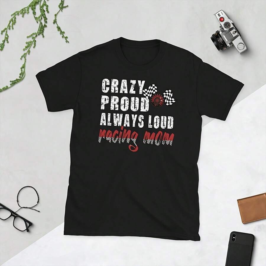 Camiseta unisex para mamá de un corredor. Orgullosa mamá de las carreras. Mamá de los corredores. - Negro 3 - Ver 1