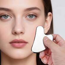 Stainless Steel Massage Board, Facial Beauty Eye Scraping Gua Sha Board, Unblocking Full Body Relaxing Multi-Function Gua Sha Tool - Silver - View 4