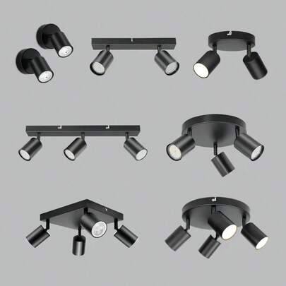 Modern LED Ceiling Light - GU10 Black Wall Lamp, Suitable For Living Room, Bedroom, Kitchen, Easy Installation, Bulb Not Included