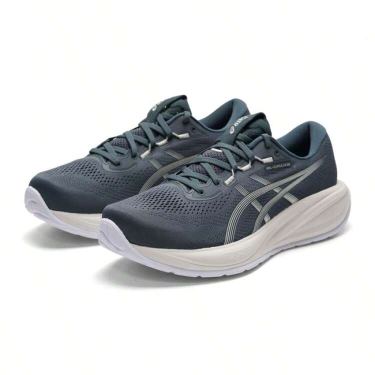 Asics 男士休闲鞋，舒适休闲鞋，GEL-CUMULUS 28 户外日常轻便运动休闲鞋 1011C143-300 - 深綠色/米色 - 查看 3