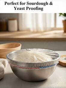 100Pcs Elastic Food Covers & Bowl Lids, Universal Stretchable Plastic Wrap For Plates, Reusable Fresh-Keeping Bags For Bread Proofing, Sourdough, Picnic & Food Storage - Mixed Color (100pcs) - View 4