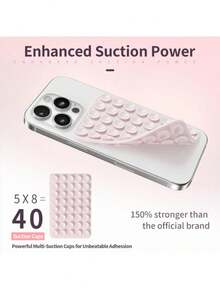 40 piezas de ventosa de silicona para teléfono, un pequeño regalo adecuado para amigos, novias y compañeros de clase compatible con iPhone, teléfono Android, regalo para cumpleaños, familia, amigos, soporte de teléfono para baño, soporte de teléfono, accesorios de teléfono, soporte adhesivo - Multicolor - Ver 5