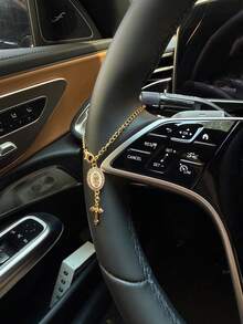 One Steering Wheel Decorative Pendant, 15cm Adjustable Length, Simple And Cute, Creative Rosary Car Pendant Accessory, Unique And Stylish Car Ornament. - A - Xem 6