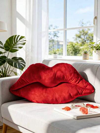 Velvet Lip-Shaped Throw Pillow, Sofa Cushion, Decorative Pillow With Plush Filling. Suitable For Bed Or Sofa, Indoor Decor. This Lip-Shaped Pillow Is Perfect For Living Room, Bedroom, Study, Etc. Suitable For Daily Use, Parties, Valentine's Day, Easter And More.