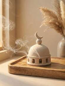 1个简约新月形树脂清真寺圆顶香炉，中空底座设计，适合家居装饰 - 彩色 - 查看 19