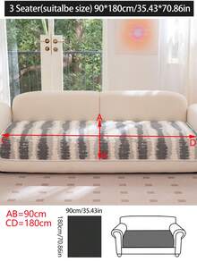 1件加厚绒面沙发垫套，柔软棉法兰绒沙发座垫保护套，现代简约防滑沙发套，防尘可水洗，适用于卧室、办公室、客厅、L型沙发、1/2/3/4人沙发 - 深灰色 - 查看 18