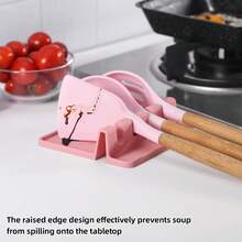 1/2pcs Kitchen Spatula Rack Pot Lid Rack Shelves Countertop Shovel Spoon Shelf Soup Spoon Pad Put Soup Spoon Chopsticks Holder - Multicolor - View 8