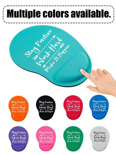 1pc Alphabet Printed Mouse Pad, Thick Soft Memory Foam Wrist Rest Mousepad, Cute Desk Mat For Girls Women, Ergonomic Anti-Slip Office Gaming Mouse Pad, Back To School Essential Desk Accessories, Professional Office Supplies For Work Study Gaming, Universal Desk Pad For Home Office Dormitory, Comfortable Wrist Support Mouse Mat