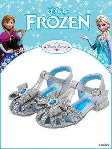 Disney 1 Pair Licensed Princess Sandals, Suitable For Daily Wear, Festivals, Sports, Outdoor Activities, Comfortable, Non-Slip, Breathable - Silver - View 1