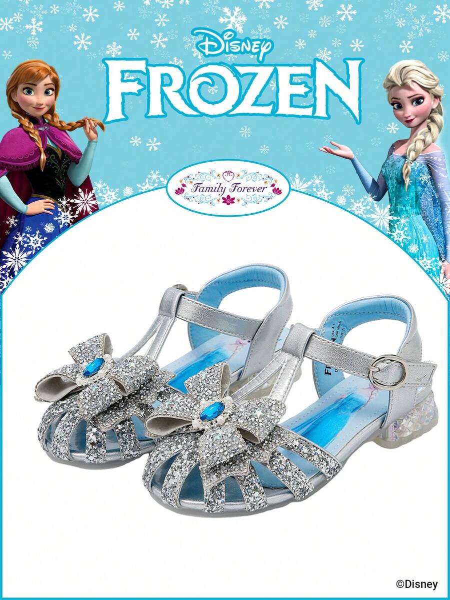 Disney 1 Pair Licensed Princess Sandals, Suitable For Daily Wear, Festivals, Sports, Outdoor Activities, Comfortable, Non-Slip, Breathable - Silver - View 1