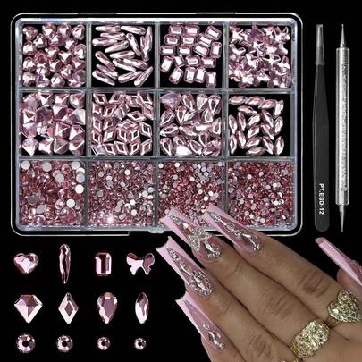 1660Pcs Pink Nail A…