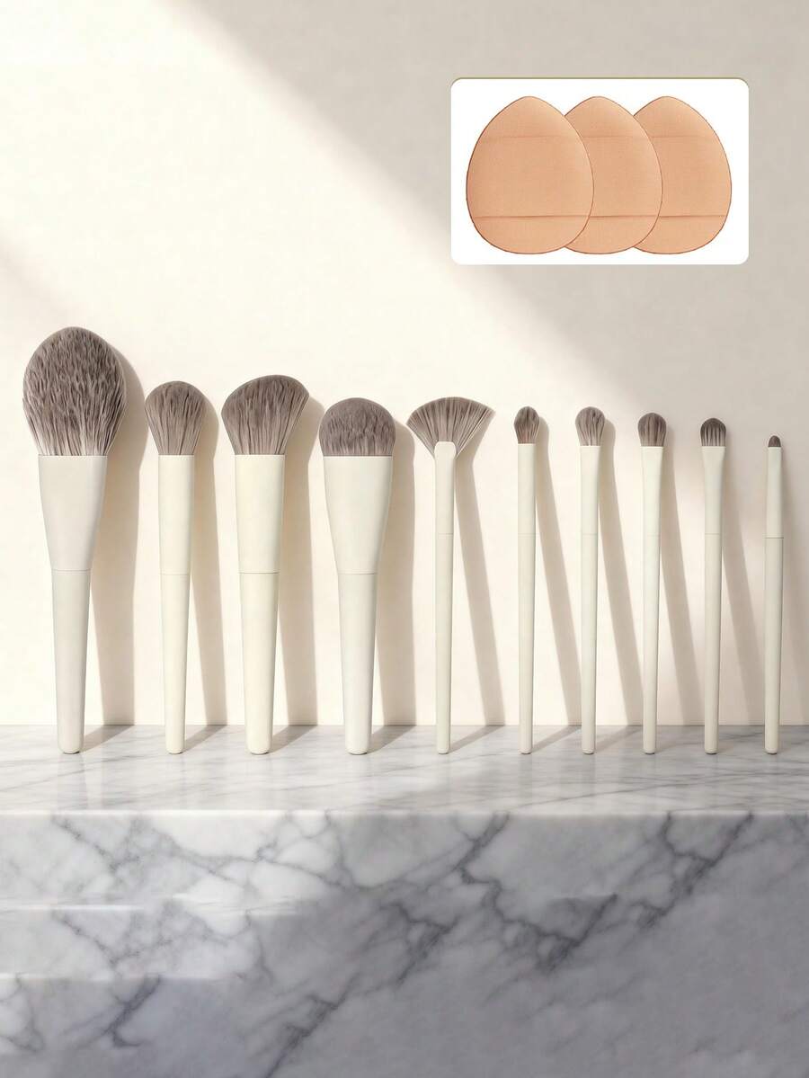 13pcs Acrylic Handle Mini Makeup Brush Set, Blush, Contour, Eyeshadow, Concealer Brushes, Soft And Easy Application, Travel Cosmetic Brush Kit, Nylon Bristles, All Skin Types, Alcohol-Free, Palm Brushes,Continuous Makeup Artifact, Exquisite And Practical Strong. Multifunctional Makeup Tools - Multicolor - View 1