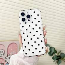 Cute Colorful Polka Dot For Magsafe Magnetic Case For  16 Plus 14 Pro Max 15 13 Solid Color Love Heart Shockproof CoverValentine's Day Gifts  Case Gold Heels Valentine's Day Great For Holiday Parties  14 Case Ldeal Holiday Present Clear Phone Case  17 Pro Max Case  13 Case - 波點黑色 - 查看 2