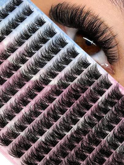 13 Rows D Curl Fluffy 3D Lashes, Lightweight & Non-Irritating, Soft Faux Mink Lashes, DIY Customizable Lash Clusters, Friendly For Beginners, Reusable, Suitable For Daily Wear, Dates, Parties And More