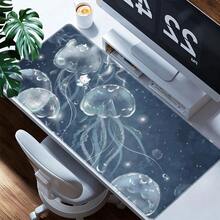 1 件超大蓝色水母游戏鼠标垫 - 加厚防滑可水洗橡胶桌面垫，采用精密锁边工艺，适合游戏玩家和办公使用 - A - 查看 10