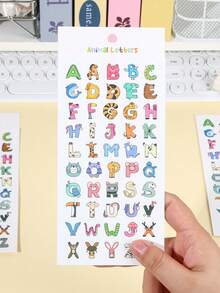 A-Z 全套创意动物字母贴纸，早教工具和DIY手工材料，文具贴纸，学习用品 - 動物字母 - 查看 6