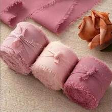 Romantic Pink Chiffon Ribbon, 3-Roll Set For Valentine's Day Decor - 彩色 - 查看 1