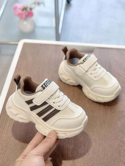 1 đôi giày thể thao da unisex cho trẻ em/trẻ nhỏ, đế mềm chống trượt, thoáng khí, thích hợp cho mùa xuân, hè, thu, đi hàng ngày, dễ dàng mang vào/tháo ra.