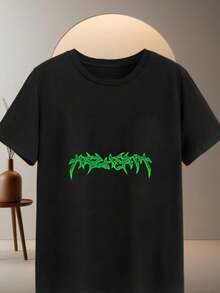 Neutral Black T-Shirt, 220g, 100% Cotton, "Tic Tac Among Us" Pattern, Casual & Stylish - Negro - Ver 9