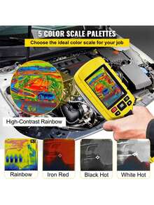 Thermal Imaging Camera, 60x60 (3600 Pixels) IR Resolution Infra-Red Camera With 2.8" Color Display Screen, Built-In SD Card And Li-Ion Battery, For HVAC, Electrical System Automatic Detect - Yellow - View 4