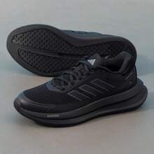 Adidas 男士 NOVAWAVE 跑步鞋，运动训练休闲运动鞋 JQ9340 - 黑色/亮金屬鐵灰/灰色 - 查看 2