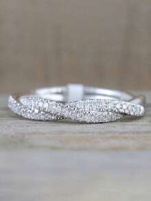 Anel com pingente de zircônia cúbica, peça única, ideal para presente de Dia dos Namorados, casamento, aniversário ou festa. - 1# - Ver 12
