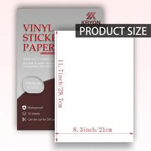 KRYON A4 10 Sheets Glossy White Printable Vinyl Sticker Paper - Water-Resistant Self-Adhesive Label Paper, Inkjet Printer Only, For DIY Labels, Decals & Crafts - 10 SHEETS - View 3