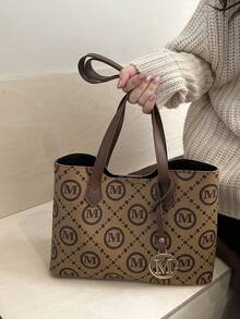 Bolso de hombro de alta gama y gran capacidad, modelo 2026 nuevo, bolso moderno de lujo y ligero para uso diario de mujeres - Marrón - Ver 4