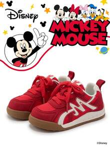 Disney 1 Pair Kids' Sneakers, Suitable For Daily Wear, Festivals, Sports, Outdoor Activities, Comfortable, Non-Slip, Durable, Breathable (Boys' Sneakers, Boys' Skate Shoes, Kids' Sports Shoes, Girls' Sneakers, Girls' Skate Shoes) - Red - View 1