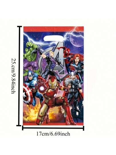 10pcs/Set Marvel Avengers Themed Birthday Party Candy Bag Handheld Gift Bag, Suitable As A Small Party Gift New Year's Gift, Valentine's Day Gift, Easter Gift