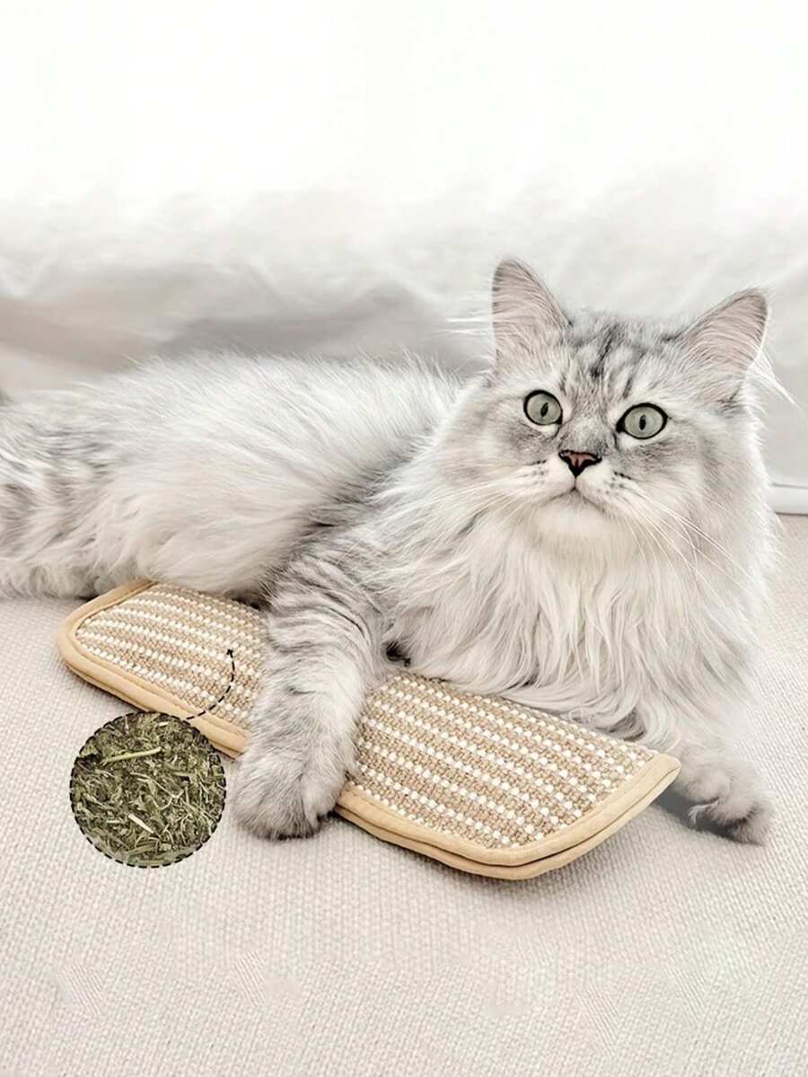 1件装互动猫玩具枕头和猫抓垫，让猫咪独立玩耍和互动，时尚有趣的猫咪配件