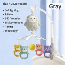 1个可旋转调节粉色小鸟造型婴儿床挂饰，带柔和灯光、音乐盒功能、磨牙环、音量可调安抚玩具，是送给新生儿的完美婴儿房装饰礼物。 - 彩色 - 查看 13