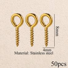 50/100颗不锈钢极简螺纹吊环螺丝 9字形螺丝 吊坠眼钉 DIY珠宝配件 日常工艺用品 - 羊眼 - 查看 9