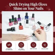 OpenLive 12 PCS Nail Polish Kit With 10 Colors As 2 PCS BASE And TOP Coat Green Blue Red Pink Collection Gifts For Women. - ColorA - 查看 4