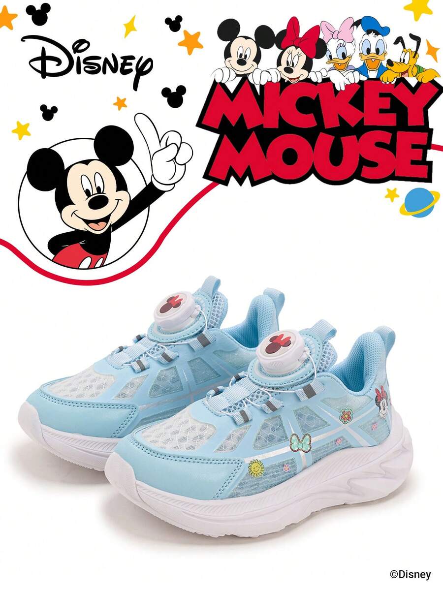 Disney Authentic Collaboration With Mickey Mouse | A Pair Of Children's Sneakers, Suitable For Daily, Festival, Sports, And Outdoor Wear. It Fits The Foot Comfortably, Is Anti-Slip, Wear-Resistant, And Breathable (Boys' Sneakers, Boys' Board Shoes, Children's Sneakers, Girls' Sneakers, Girls' Board Shoes) - Baby Blue - View 1