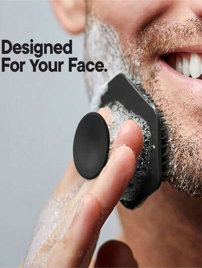 1/2pcs Portable Silicone Beard Cleaning Brush, Shaving Foam Brush Head, Dandruff Removal Tool Suitable For Men