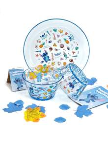 Disney 1pc Cartoon Stitch AS Plastic Transparent Plate, Transparent Fruit Bowl, Transparent Salad Bowl, Exquisite Tableware For Family Dinners And Birthday Party Gift Tableware - Multicolor - View 2