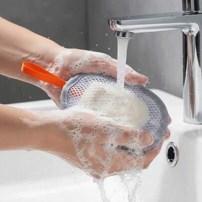 Sandwich Soap Mesh Bag, Foaming Net, Double-Sided Soap Foaming Net, Bath Lather Net, Facial Cleanser Foaming Net Bag