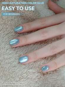 XEIJAYI 1瓶15毫升薄荷绿猫眼指甲油，半永久美甲凝胶，可浸泡于UV/LED灯美甲沙龙DIY美甲沙龙，四季皆宜 - 淺藍色 - 查看 4