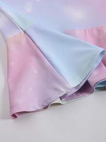 Disney Princess Collection Girls Rainbow Gradient Short Sleeve Dress, Summer Thin Kids Princess Dress - màu sắc - Xem 9