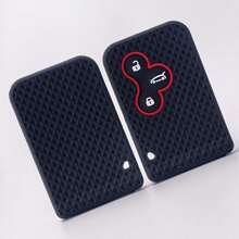 高级硅胶遥控钥匙套 | 兼容雷诺风景/Clio/Logan/梅甘娜2/梅甘娜3/科雷傲 | 防刮防摔防尘钥匙扣保护套 | 精准按键开孔，无信号干扰，柔韧防滑钥匙壳 - 黑色的 - 查看 2